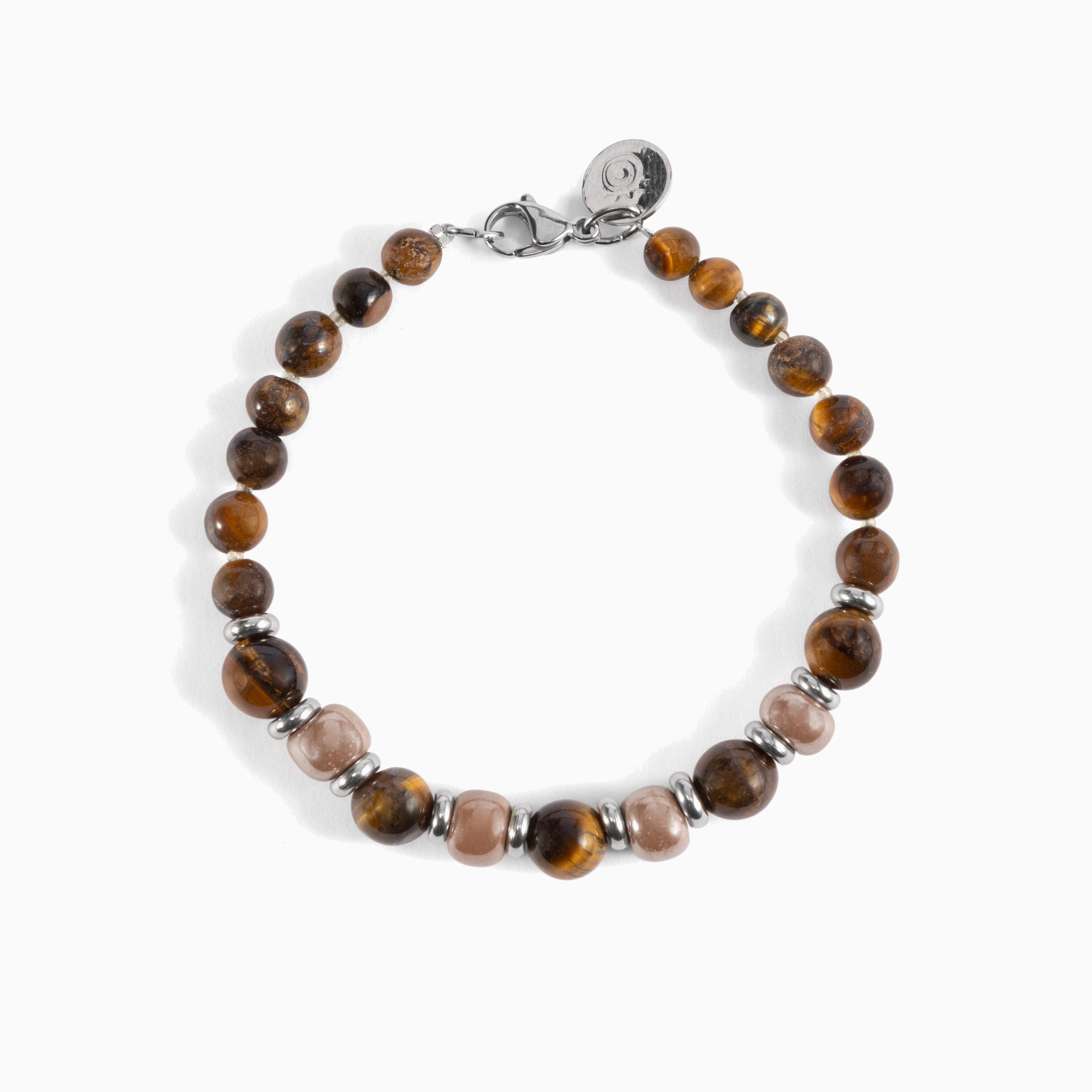 Nobile Collection - Murano Glass Bracelet with brown beaded design on a white background