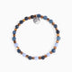 Riesi Collection - Murano Glass Beaded bracelet with blue and brown beads on a white background