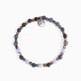 Riesi Collection - Murano Glass Beaded bracelet with blue and brown beads on a white background
