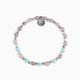 Riesi Collection - Murano Glass Beaded bracelet with gray and light blue beads on a white background