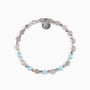 Riesi Collection - Murano Glass Beaded bracelet with gray and light blue beads on a white background
