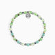 Riesi Collection - Murano Glass Beaded bracelet with green and silver beads on a white background