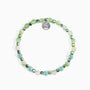 Riesi Collection - Murano Glass Beaded bracelet with green and silver beads on a white background