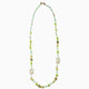 Zefiro opera necklace, Murano glass with 18KT gold finish over brass and stainless steel clasp, Made in Italy — detail of the beadwork.