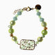 Zefiro bracelet, Murano glass with 18KT gold finish over brass and stainless steel clasp, Made in Italy — detail of the beadwork.