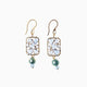Zefiro earrings, Murano glass with 18KT gold finish over brass and stainless steel hook, Made in Italy — angled view.