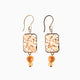 Zefiro earrings, Murano glass with 18KT gold finish over brass and stainless steel hook, Made in Italy — detail of the beadwork.