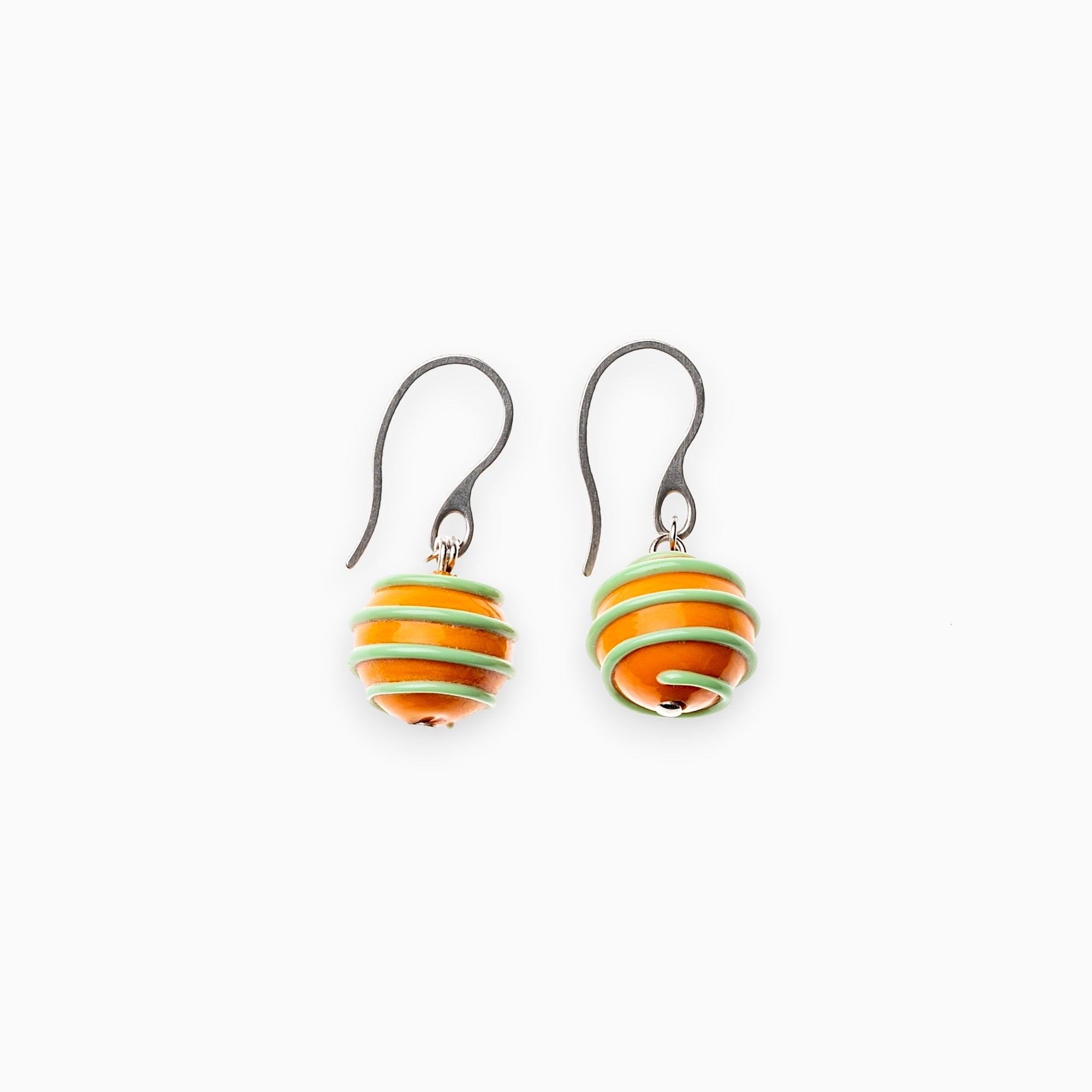 Carioca Earrings, Murano glass with Rhodium Finish over Brass and Stainless Steel leverback , Made in Italy – Carioca Collection