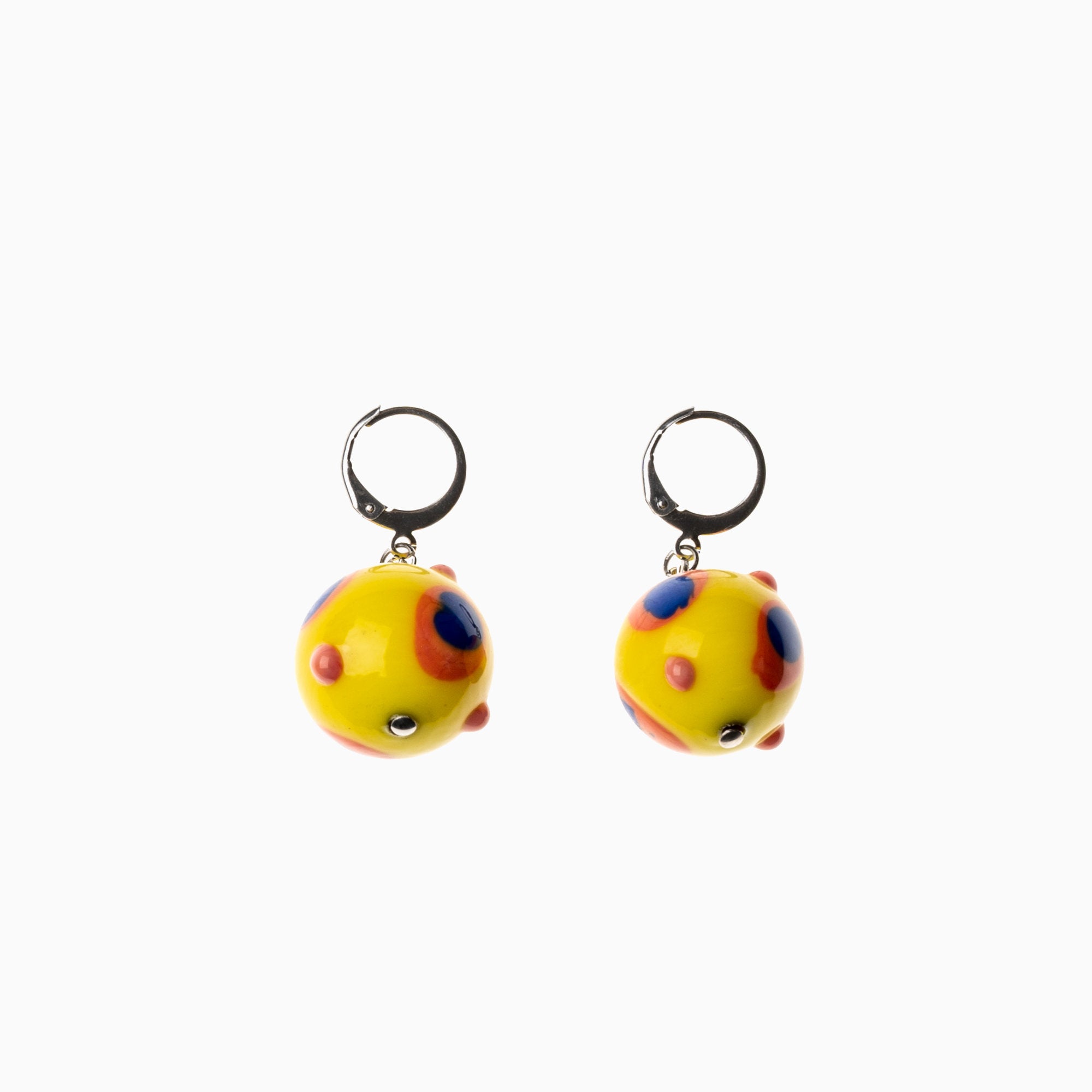 Carioca Earrings, Murano glass with Rhodium Finish over Brass and Stainless Steel, Made in Italy – Carioca Collection

