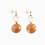 Murano glass earrings with crystal accent, 18KT Gold Finish over Brass and Stainless Steel post– Aura Collection, Made in Italy