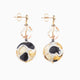 Aura Murano glass drop earrings with crystal accent, 18KT gold finish over brass — detail view, Made in Italy.