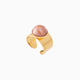 Seaside Serenity Murano glass band ring, 18KT gold finish over brass — angled view, Made in Italy.