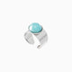 Seaside Serenity band ring in Murano glass with rhodium finish over brass, Made in Italy — front view.