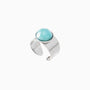 Seaside Serenity band ring in Murano glass with rhodium finish over brass, Made in Italy — front view.