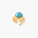 Seaside Serenity band ring in Murano glass with 18KT gold finish over brass, Made in Italy — front view.