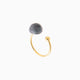Seaside Serenity ring, Murano glass with 18KT gold finish over brass, Made in Italy — top view.