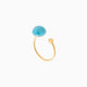 Seaside Serenity ring, Murano glass with 18KT gold finish over brass, Made in Italy — reverse view.