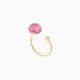 Seaside Serenity ring, Murano glass with 18KT gold finish over brass, Made in Italy — angled view.