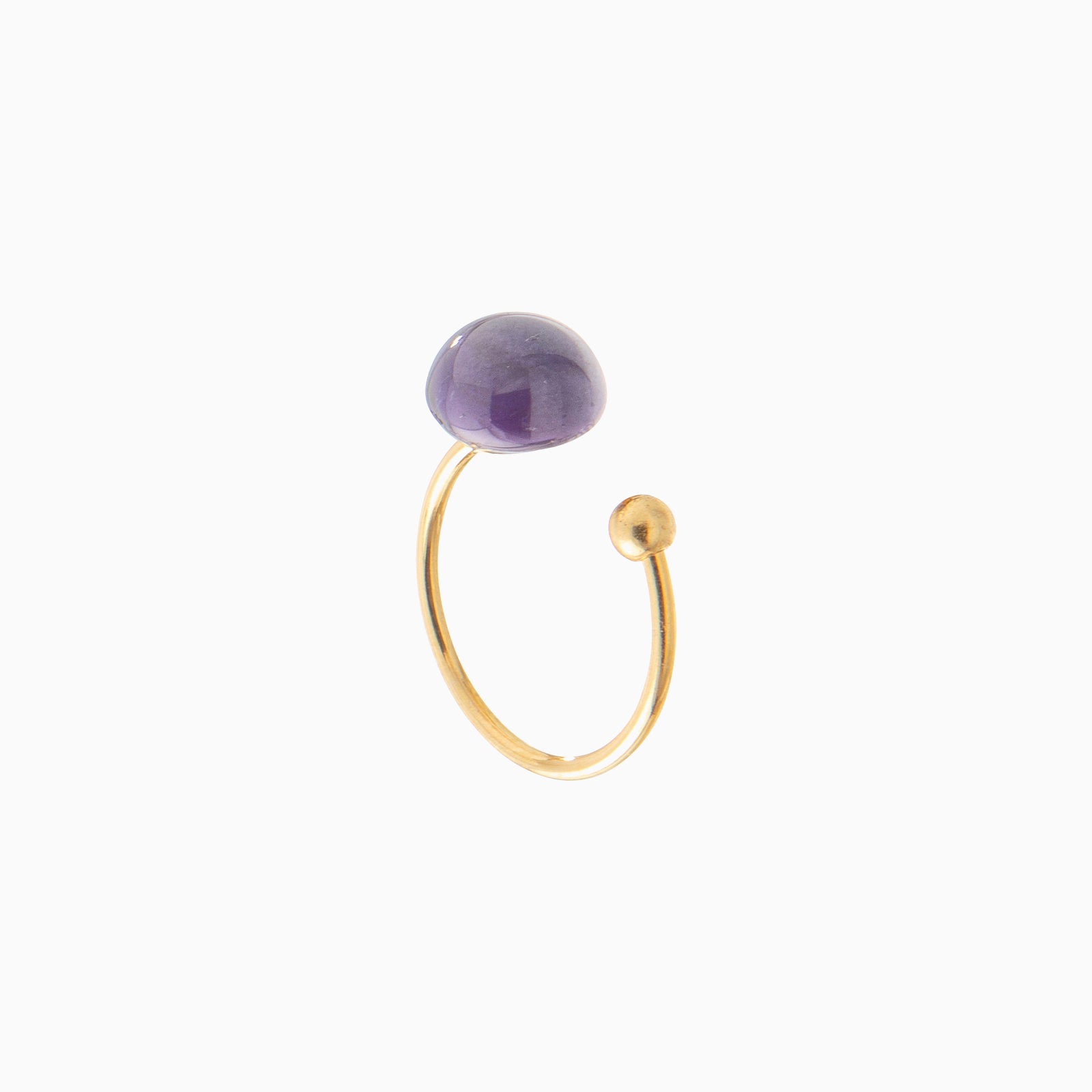 Seaside Serenity ring, Murano glass with 18KT gold finish over brass, Made in Italy — close-up of the band.