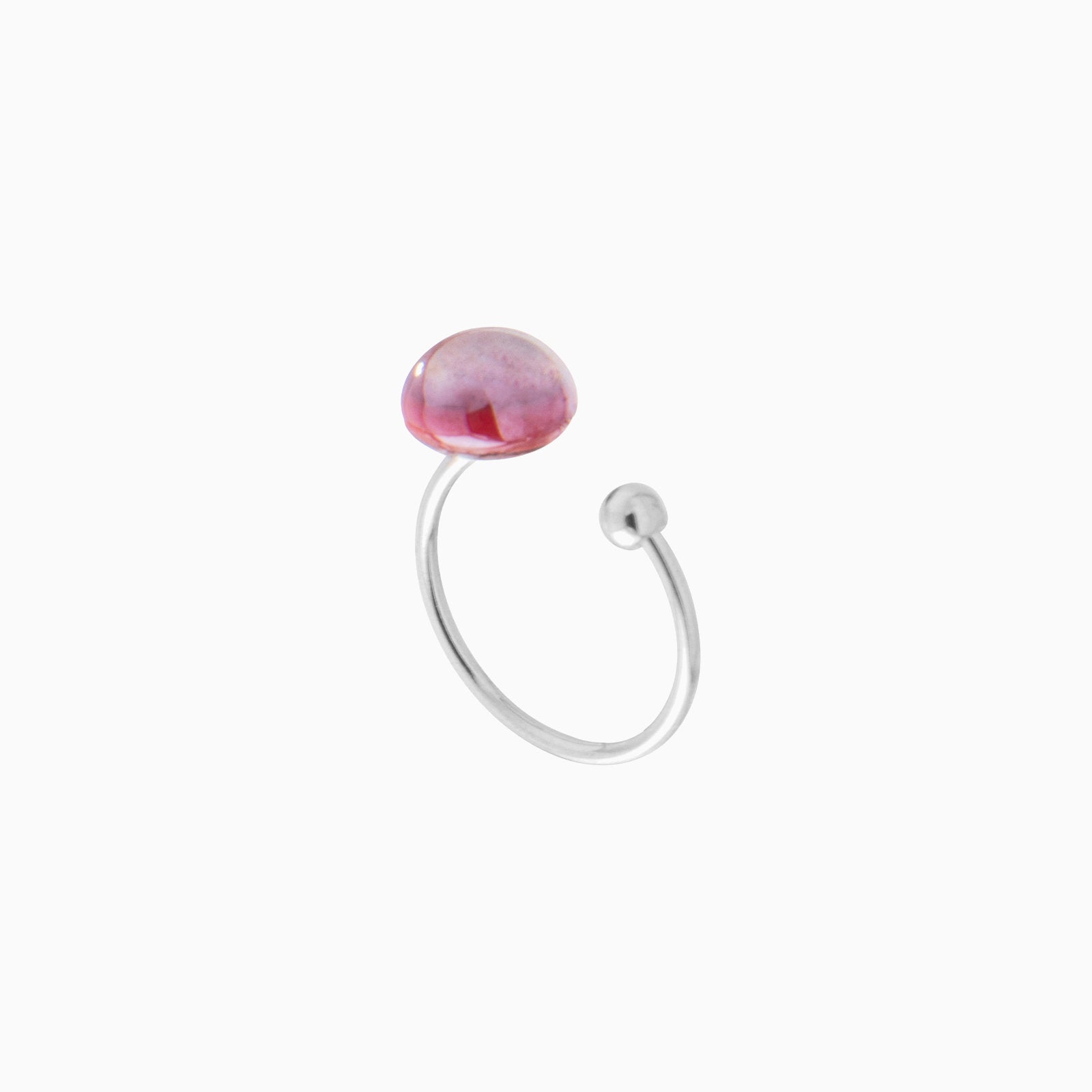 Seaside Serenity ring, Murano glass with rhodium finish over brass, Made in Italy — macro detail.