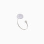 Seaside Serenity ring, Murano glass with rhodium finish over brass, Made in Italy — three-quarter view.