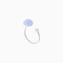 Seaside Serenity ring, Murano glass with rhodium finish over brass, Made in Italy — detail of the three lampwork beads.