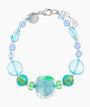 Sunshine Dreams Murano glass bracelet, rhodium finish over brass with stainless steel clasp, made in Italy.
