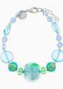 Sunshine Dreams Murano glass bracelet, rhodium finish over brass with stainless steel clasp, made in Italy.