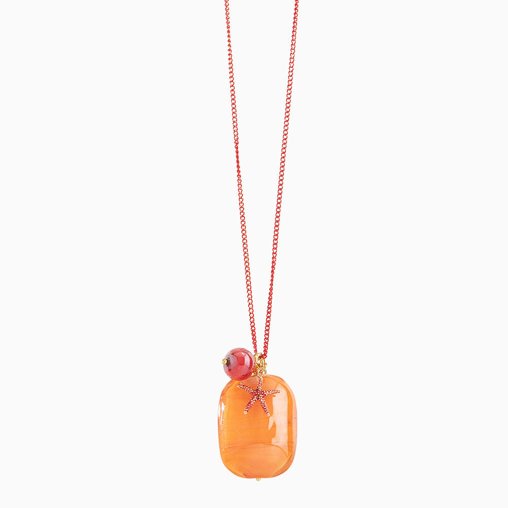 Alyssa Pendant Necklace, Murano glass with Gold Finish over Brass,  Tone on Tone chain, Made in Italy – Alyssa Collection
