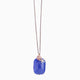 Alyssa pendant necklace, Murano glass with gold finish over brass, tone-on-tone chain, stainless steel clasp, Made in Italy — side view.