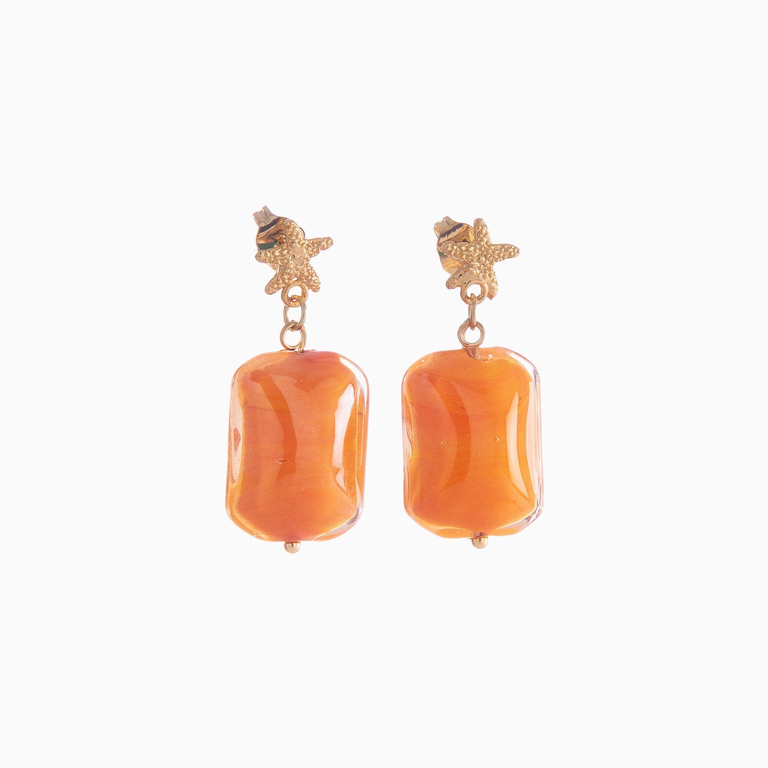 Alyssa Earrings, Murano glass with Gold Finish over Brass, Made in Italy – Alyssa Collection