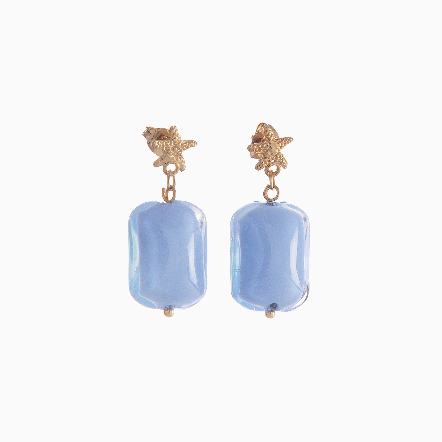 Murano glass earrings, 18KT Gold Finish over Bronze – Alyssa Collection, Made in Italy