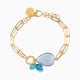 Jasmine bracelet, Murano glass with 18KT gold finish over brass and stainless steel clasp, Made in Italy — detail of the beadwork.