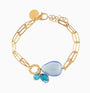 Jasmine bracelet, Murano glass with 18KT gold finish over brass and stainless steel clasp, Made in Italy — detail of the beadwork.