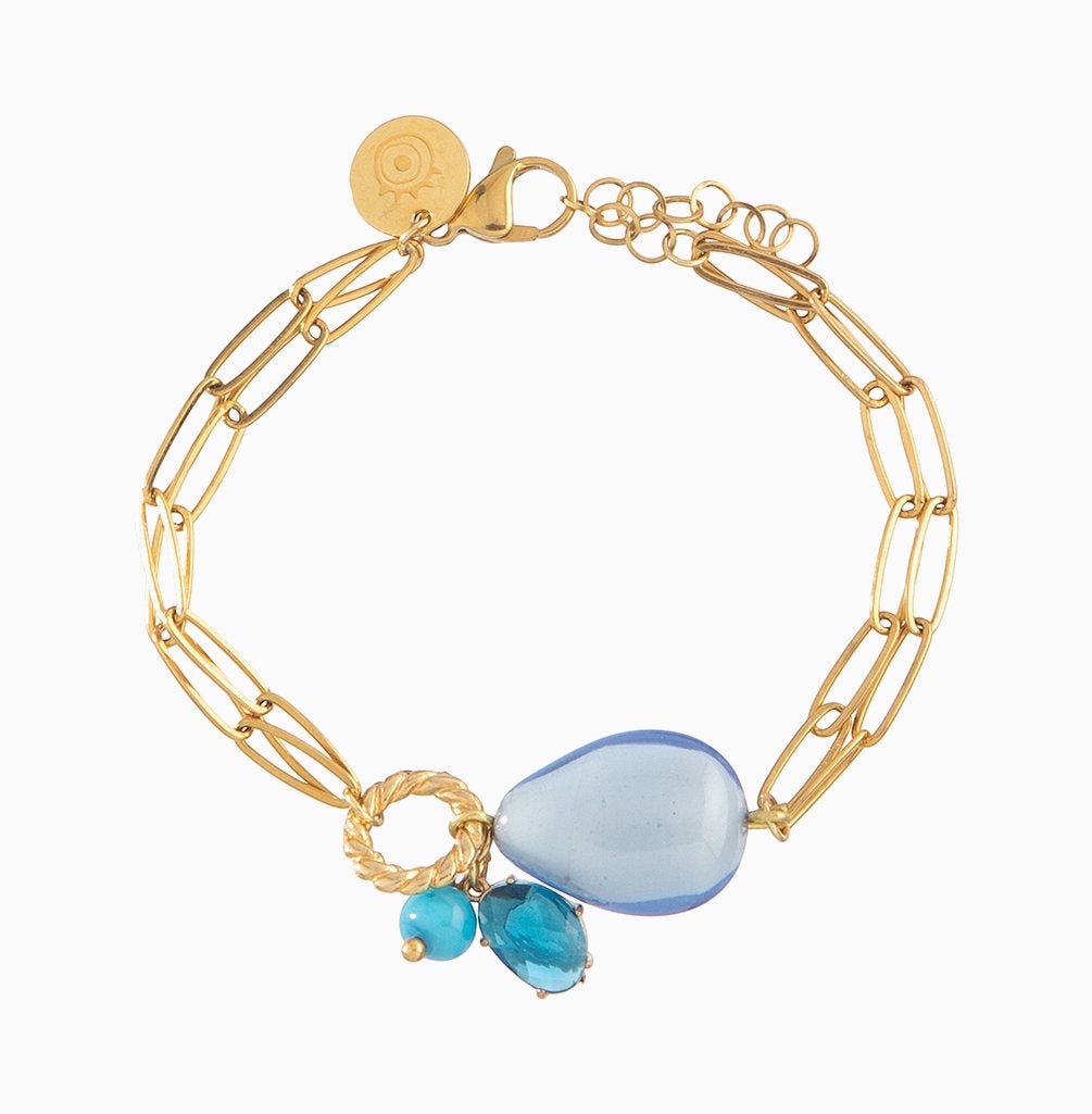 Jasmine Bracelet, Murano glass available in 18KT Gold Finish over Brass, with Stainless Steel clasp, Made in Italy – Jasmine Collection