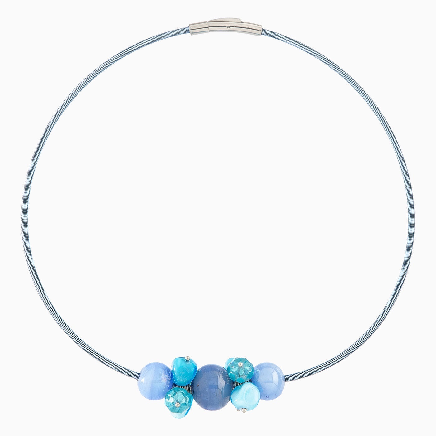 Soraya Necklace Collier, Murano glass with 18Kt Gold Finish over Brass, Tone to Tone Chain,  Made in Italy – Soraya Collection