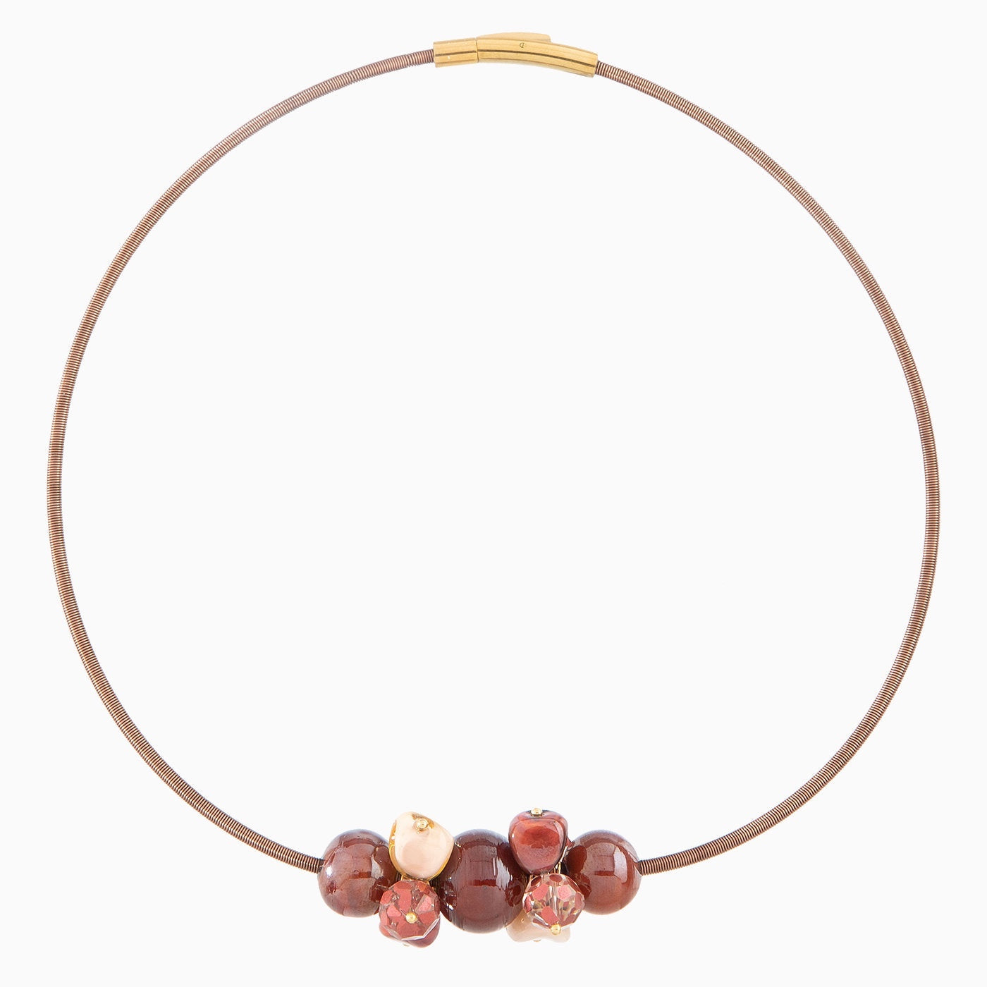 Soraya Necklace Collier, Murano glass with 18Kt Gold Finish over Brass, Tone to Tone Chain,  Made in Italy – Soraya Collection