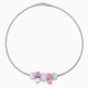 Soraya necklace collier, Murano glass with rhodium finish over brass, tone-to-tone chain, Made in Italy — detail view.