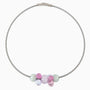 Soraya Necklace Collier, Murano glass with Rhodium Finish over Brass, Tone to Tone Chain,  Made in Italy – Soraya Collection