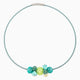 Soraya necklace collier, Murano glass with rhodium finish over brass, tone-to-tone chain, Made in Italy — angled view.