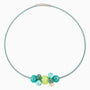 Soraya Necklace Collier, Murano glass with Rhodium Finish over Brass, Tone to Tone Chain,  Made in Italy – Soraya Collection