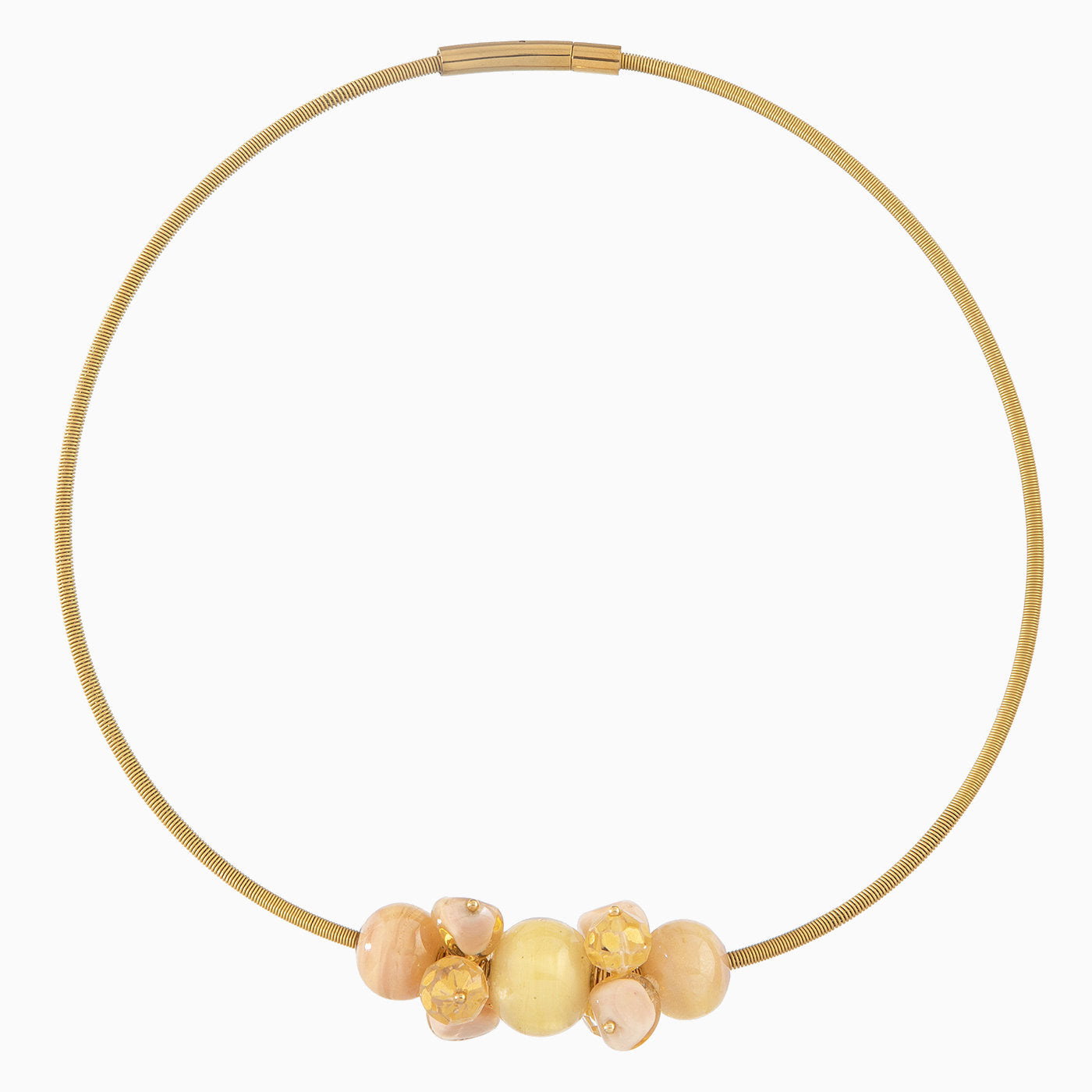 Soraya Necklace Collier, Murano glass with 18Kt Gold Finish over Brass, Tto Tone Chain,  Made in Italy – Soraya Colle