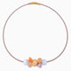 Soraya necklace collier, Murano glass with 18KT gold finish over brass, tone-to-tone chain, Made in Italy — side view.
