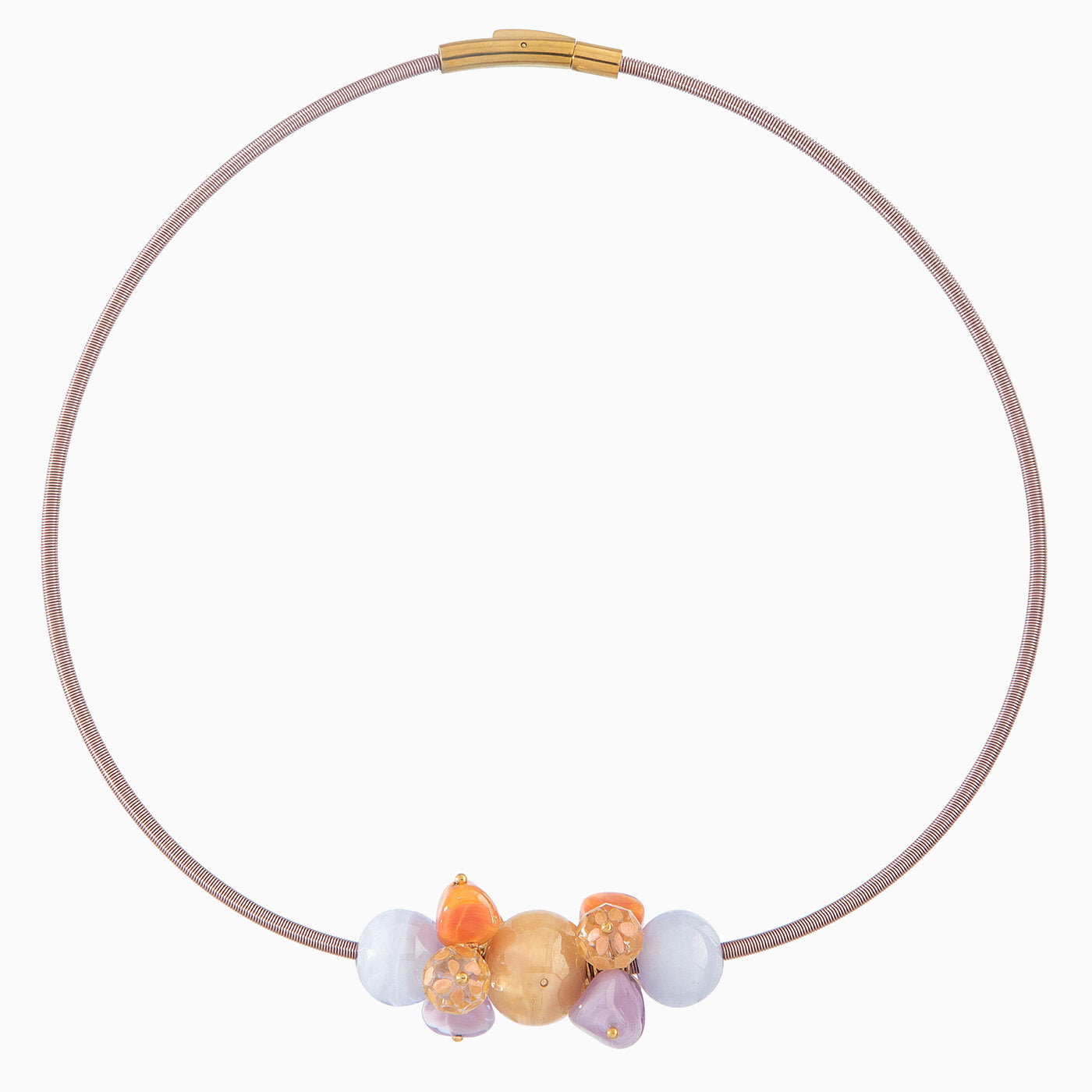 Soraya Necklace Collier, Murano glass with 18Kt Gold Finish over Brass, Tto Tone Chain,  Made in Italy – Soraya Colle