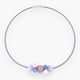 Soraya Necklace Collier, Murano glass with Rhodium Finish over Brass, Tone to Tone Chain,  Made in Italy – Soraya Collection