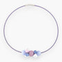 Soraya Necklace Collier, Murano glass with Rhodium Finish over Brass, Tone to Tone Chain,  Made in Italy – Soraya Collection