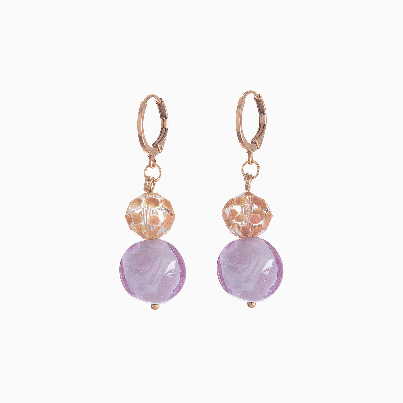 Soraya Earrings, Murano glass with 18KT Gold Finish over Brass , Made in Italy – Soraya Collection