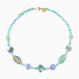 Malika Necklace Collier, Murano glass with 18KT Gold Finish over Brass, Made in Italy – Malika Collection
