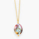 Malika Pendant Necklace, Murano glass with 18KT Gold Finish over Brass and Stainless Steel Clasp, Made in Italy – Malika Collection