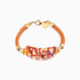 Murano glass bracelet with leather, 18KT Gold Finish over Brass– Tasnim Collection